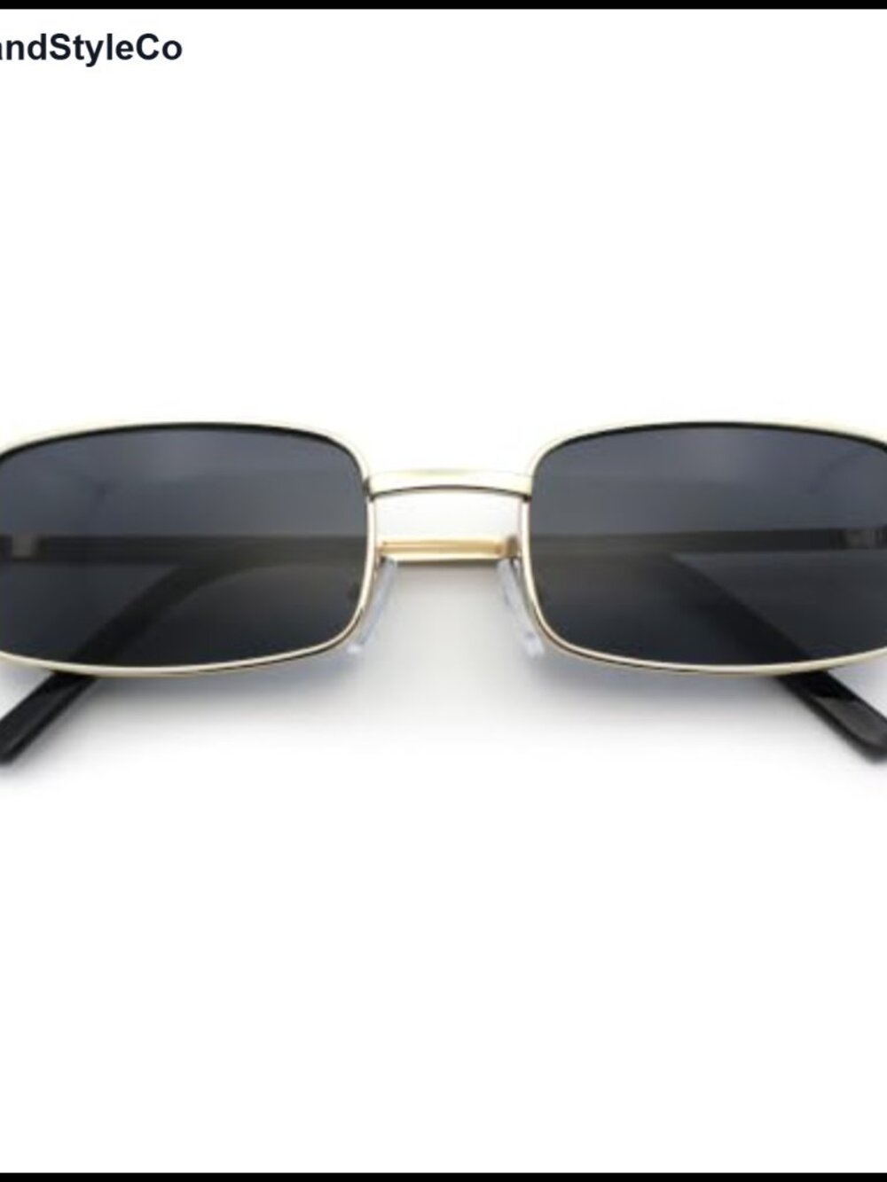 Retro Rectangle Metal Frame Sunglasses UV400